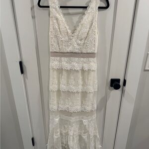 Allen Schwartz Ivory Lace Midi Dress
